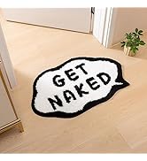 FPYWO Get Naked Rug Black,Get Naked Funny Bath Mat for Bathroom,Get Naked Bathroom Decor Cute Bat...