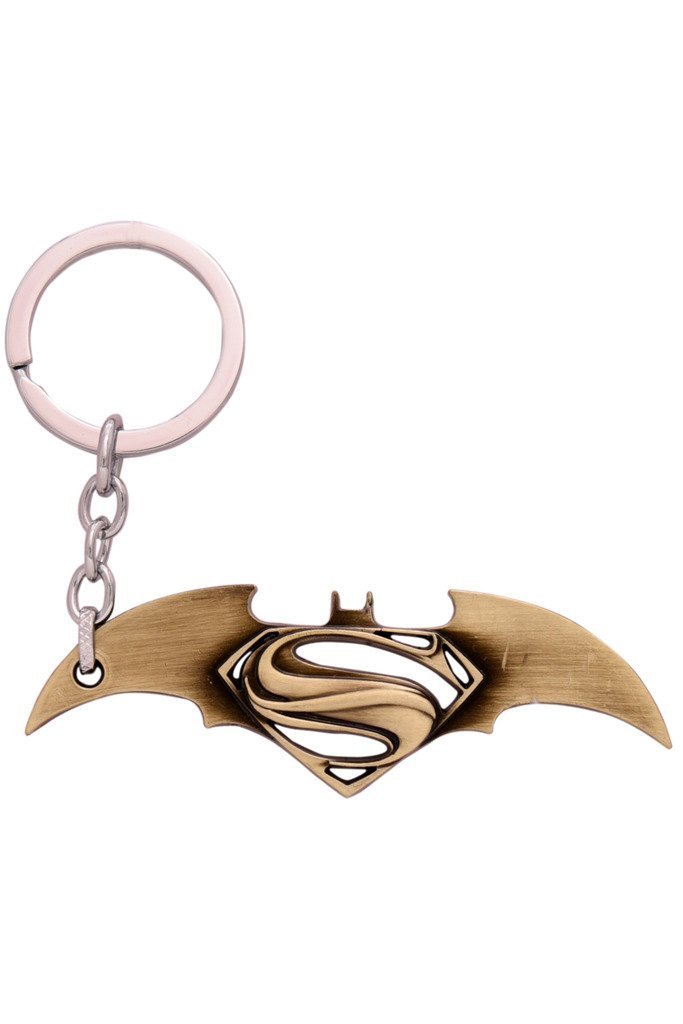 Discount4productMarvel Superhero black color superman vs batman Keychain Toy Ring Keychains Pendant (superman vs batman-metal black)