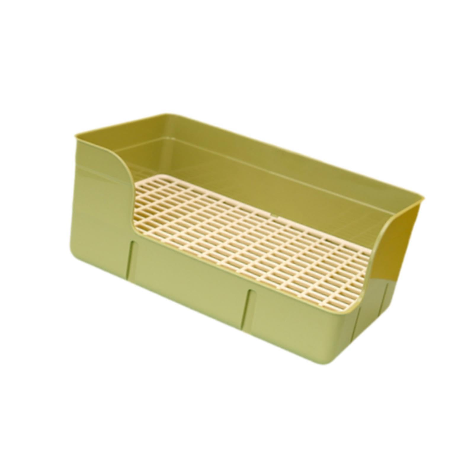 perfk Conejo Mascota Lipter Grid Bandeja Pee Bandeja Arinal Caza de Baño, Baño de Mascota Pequeño para Hamster Havets, Verde