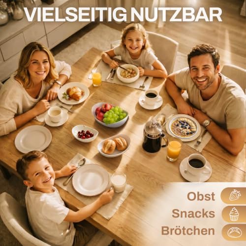 3-stöckige Obstschale aus Keramik Ø 30 cm Basis Obstkorb & Etagere, Schwarz – Ansicht 5
