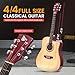 Pyle Beginner Acoustic Guitar Kit, 4/4 Full Size All Wood Instrument for Kids, Adults, 41