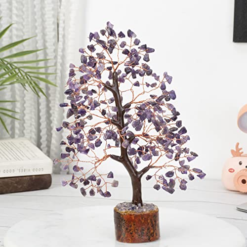 Crocon Amethyst Gemstone Tree Feng Shui Figurine