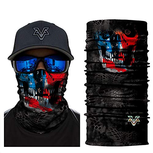 Skull Face Sun Mask Half Sun Dust Protection, Seamless Face Mask Bandana, Neck Gaiter, Headwear, Headband (PL180411)