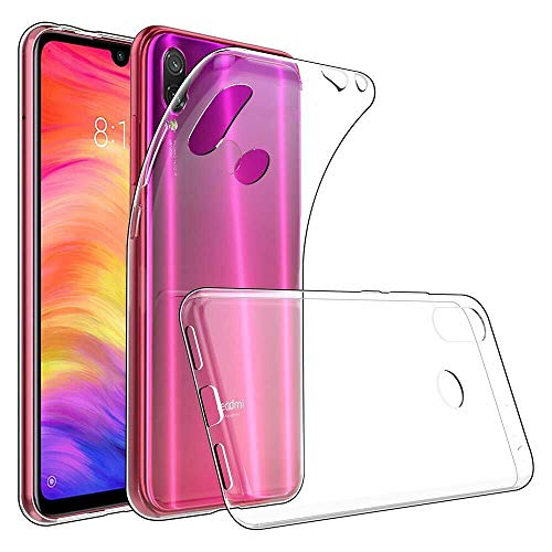 Image of Case Creation Redmi Note 7 Imported 0.3mm Crystal Clear Totu Silicone Transparent Flexible Soft Corner Protection with TPU Slim Back Case Color Variation Cover for Mi Note 7