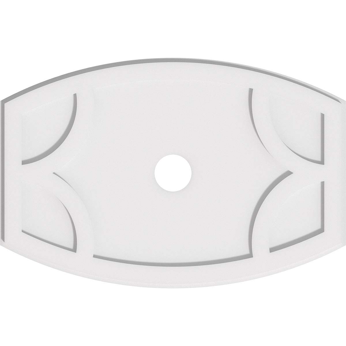 Ekena Millwork CMP28X18KY-03000 Kailey Architectural Grade PVC Contemporary Urethane Ceiling Medallions 28"W x 18 5/8"H x 3"ID x 15"C x 1"P