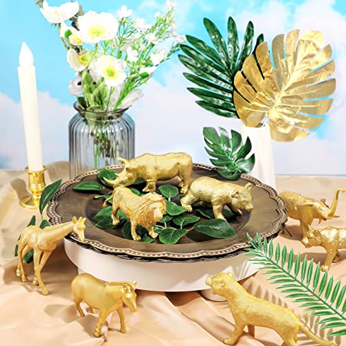 19 Pcs Gold Jungle Animal Birthday Cake Decoration Jungle Party Decorations Jungle Cake Topper Jungle Baby Shower Decorations For Boy Jungle Party Centerpiece For Baby Shower Decoration #TOP5