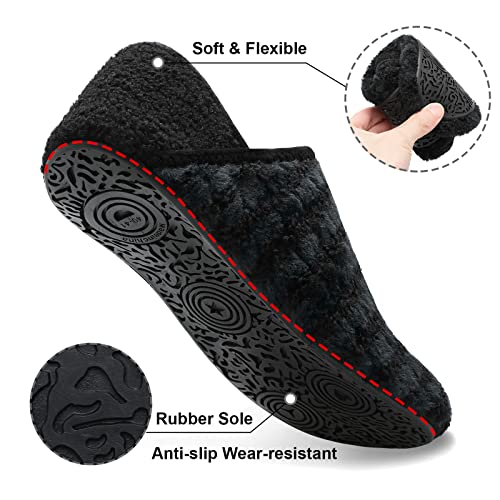 Image of Fires Womens Mens Slippers with Rubber Sole Soft-Lightweight House Slipper Socks Around House Shoes Non Slip Indoor /Outdoor