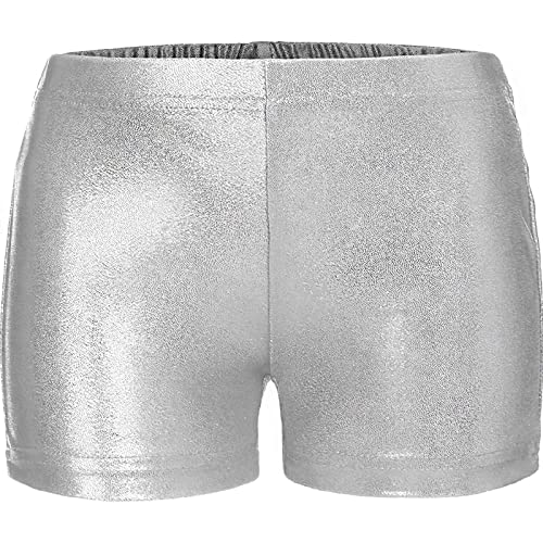 Kids Girl Elastic Waist Shiny Metallic Ballet Dance Shorts Bottoms for Sports Yoga Gymnastic Workout2