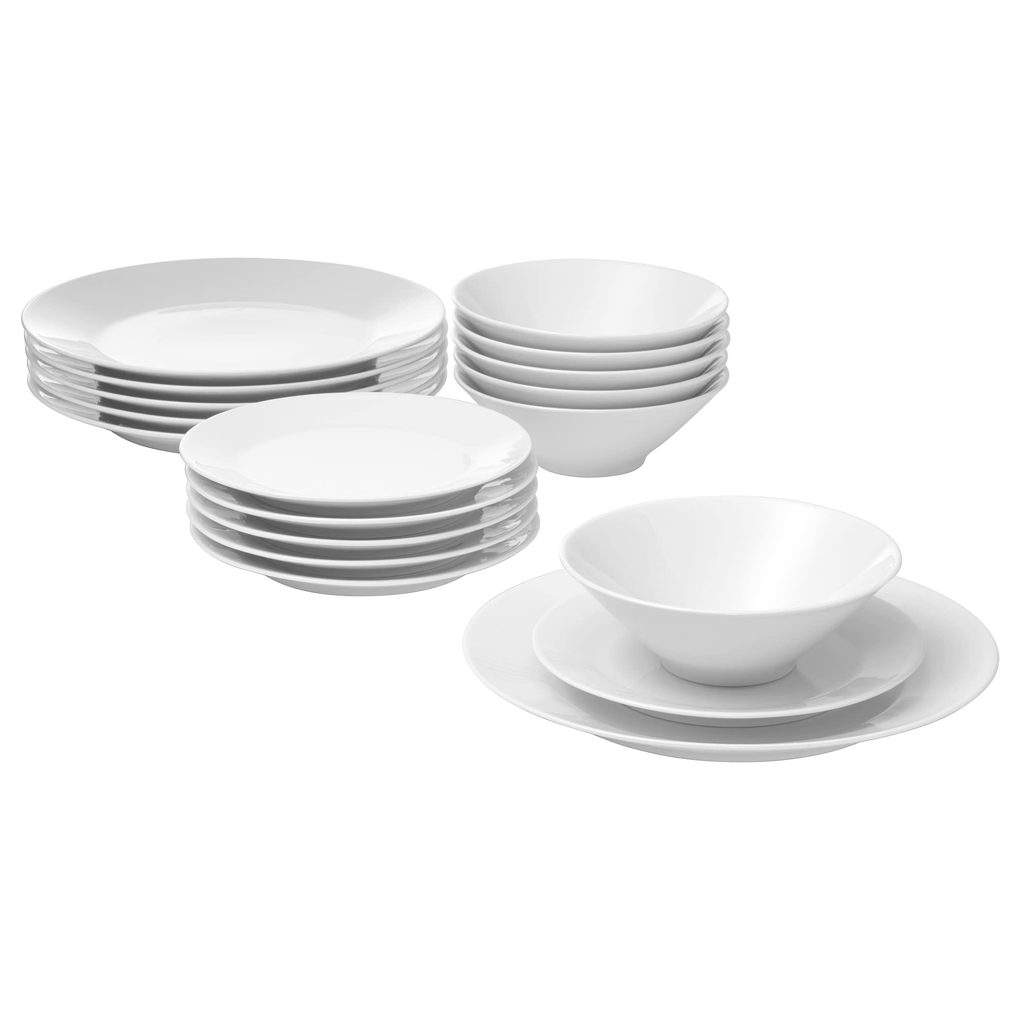 IKEA 365+ Zestaw 18-częściowy do serwowania, biały