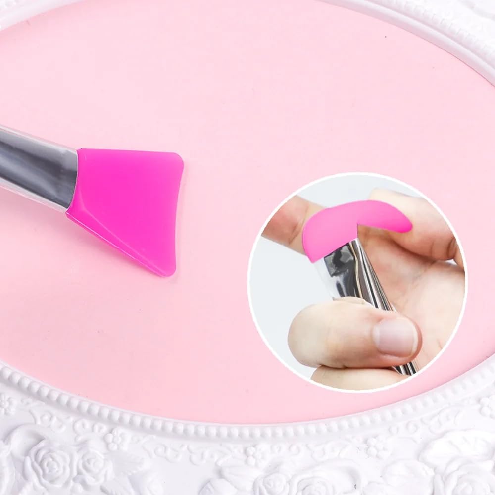 SILICONE FACE MASK BRUSH, 4 PCS SET,FLEXIBLE FACIAL MUD MASK APPLICATOR BRUSH,SOFT FACE MASK APPLICATOR FOR MUD,CLAY,CHARCOAL MASK