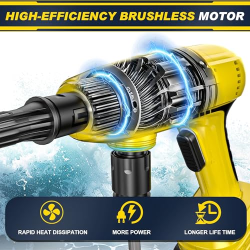 Akku Hochdruckreiniger,60 Bar Mobiler hochdruck wasserpistole mit 2 x 4000mAh...