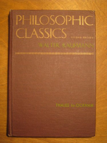 Philosophic Classics Vol. 1: Thales to Ockham 2... B000J1EZMY Book Cover
