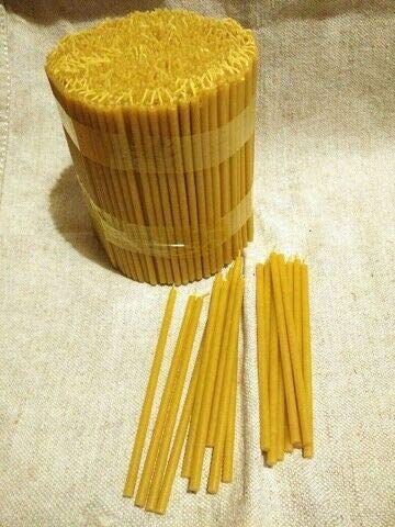 Nontoxic Natural Beeswax Candles Pure Yellow Bee Wax With Honey Scent And Cotton Wicks Eco-Friendly Candle For Decoration Parties Birthday Cake Toppers - Honey Aroma 7” 15-Pack Prayer Candles 1104408 #TOP6