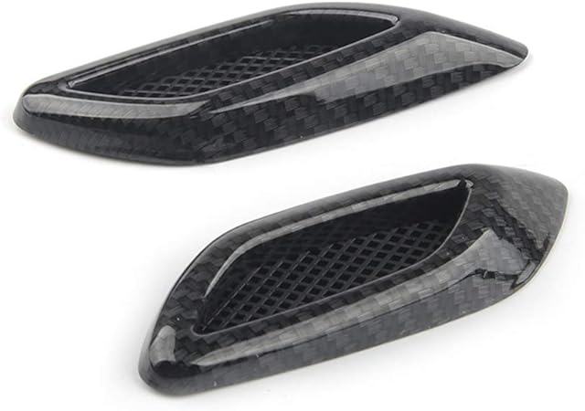 Air Flow Intake Cover, MoreChioce 1 Pair Universal Car Decorative Air Flow Intake Scoop Bonnet Side Fender Vent Hood Vent Grille Trim Cover Carbon Fibre Style Sticker