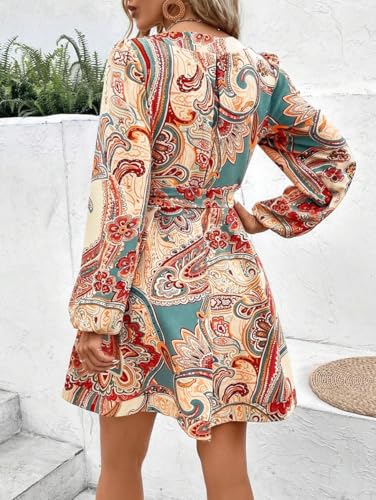 Image of GRECIILOOKS Women Dress | Elegant V Neck Casual Western Dresses | Women's Printed Maxi Dress | Floral Printed Dress for Womens | Trendy Vacation, Party & Beach Outfit