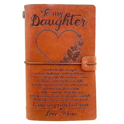 BlueInk To My Daughter Graduation Gifts from Mum – Personalisiertes Leder-Tagebuch, Geschenkidee für Mädchen – mit Gravur „I Am So Proud of You“