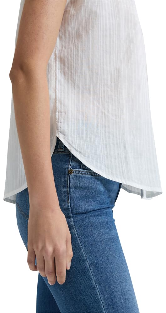 Lee - Bluse Damen - Relaxed Fit - Cap Sleeve Shirt - Strahlend Weiß