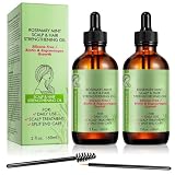 Aceite De Romero Para El Cabello, Rosemary Oil Hair Growth, Perfecto Para Las Cejas y Las Pestañas, Cuidado De La Piel, Aceite Esencial Romero Puro y Natural, Paquete De 2