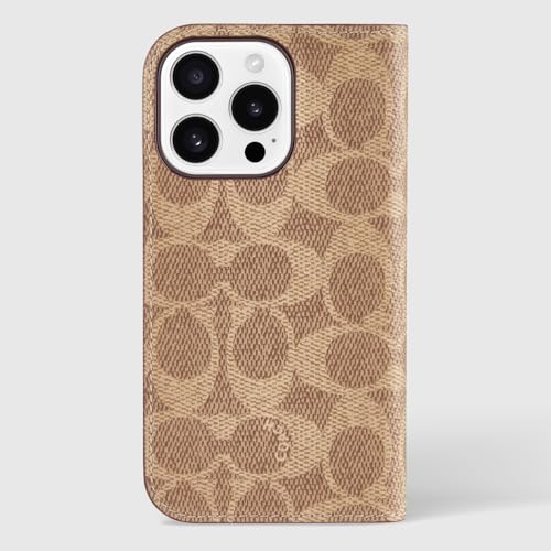 Coach Signature Canvas Wallet Folio iPhone 16 Pro Case - Designer Phone Case - Signature Tan - image 8