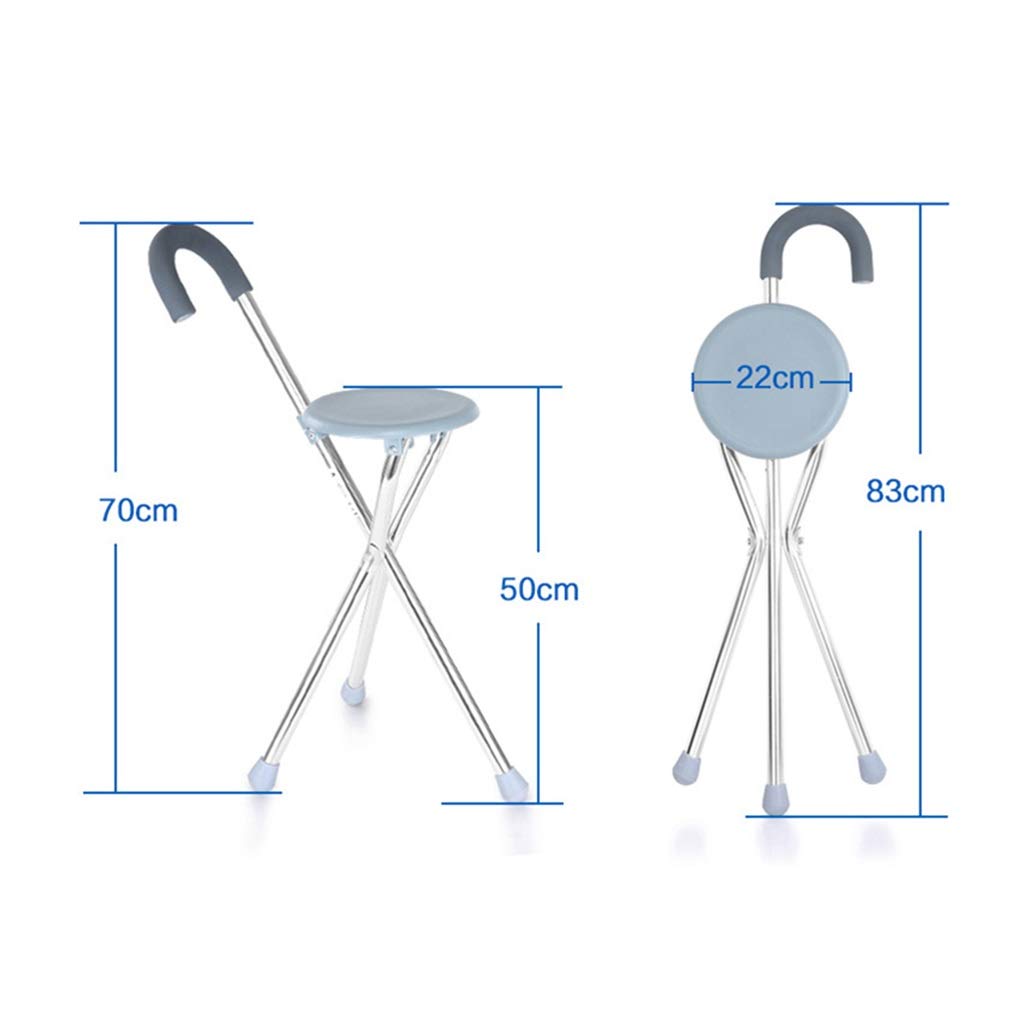 YXCKG Bastón con Silla 2 En 1, Bastón para Caminar Plegable, Bastón De Aleación De Aluminio 3 Patas, Peso De Carga 200 LB, El Bastón Brinda Apoyo Y Estabilidad Adicionales A Los Ancianos
