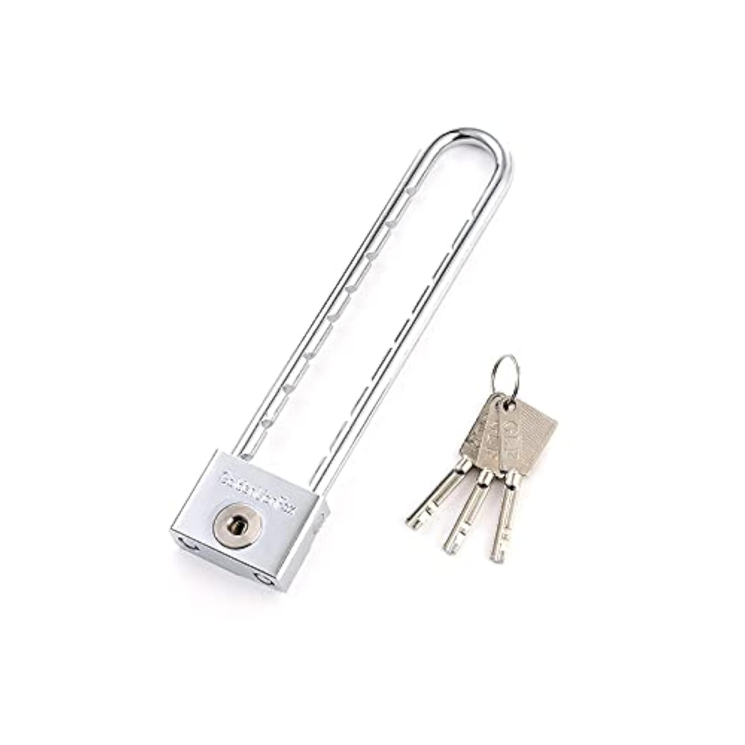 Wanlian Chrome Long Shackle Padlock - Long Padlock With Key Lock - Key Padlock - Door Lock Cabinet Lock Long Beam Padlock 200Mm