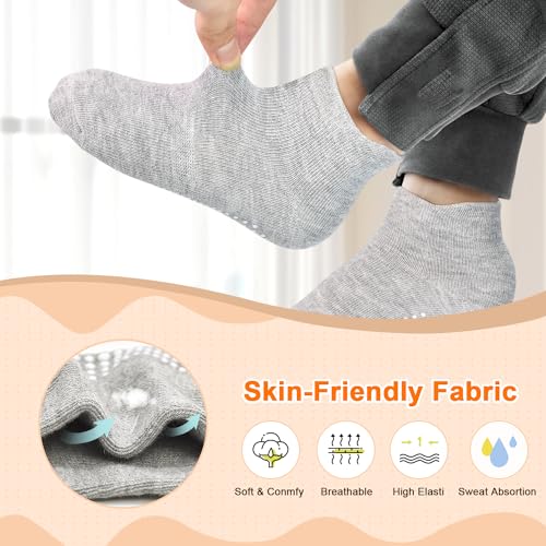 ELUTONG Non Slip Toddler Socks 12 Pairs Ankle Socks with Grips for 0-7 Years Toddlers Baby Infant Kids Girls Boys3