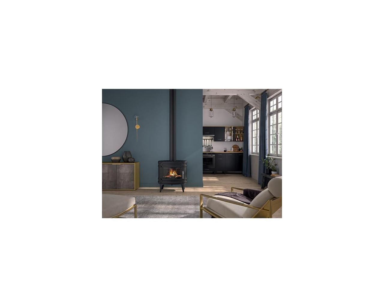 Poêle À Bois Fonte 8kw Anthracite - 6483-04-1