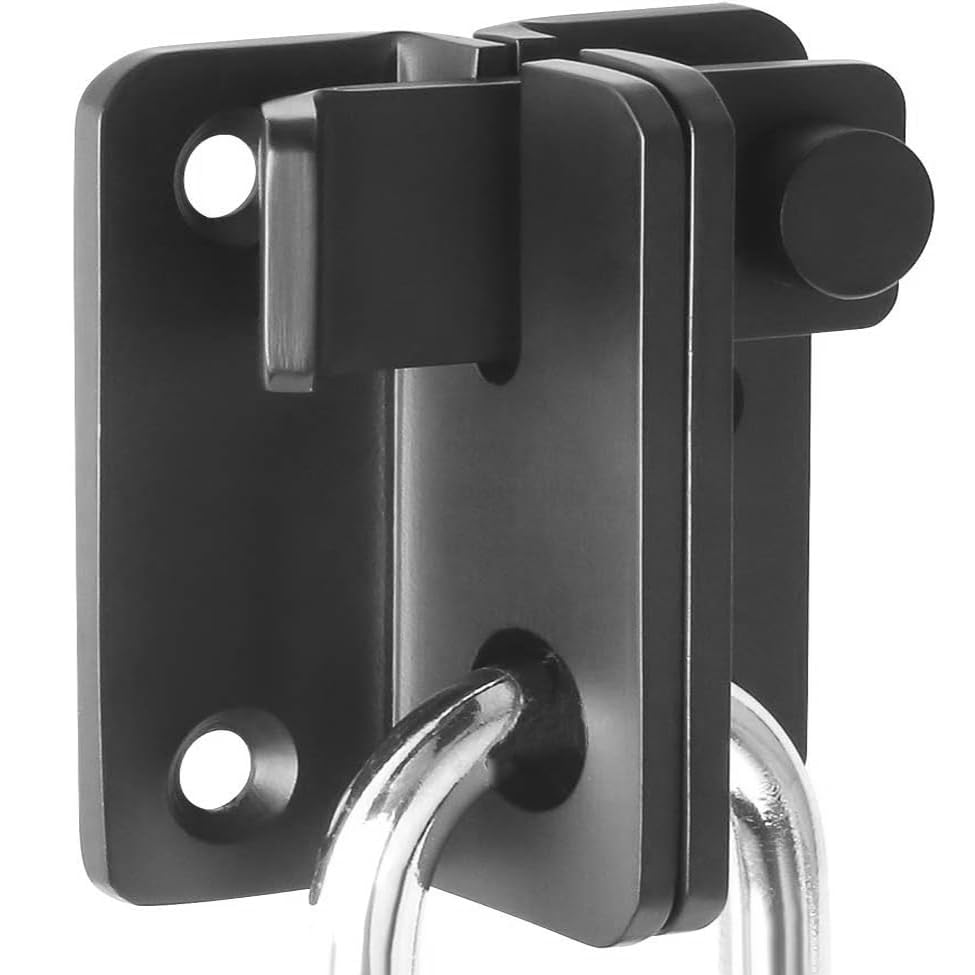 ZiYuya Flip Latch Gate Latches Slide Bolt Latch Safety Door Lock Catch for Barn Cabinet Garden Bathroom Garage Window Sliding Door Shed Lock (Black
