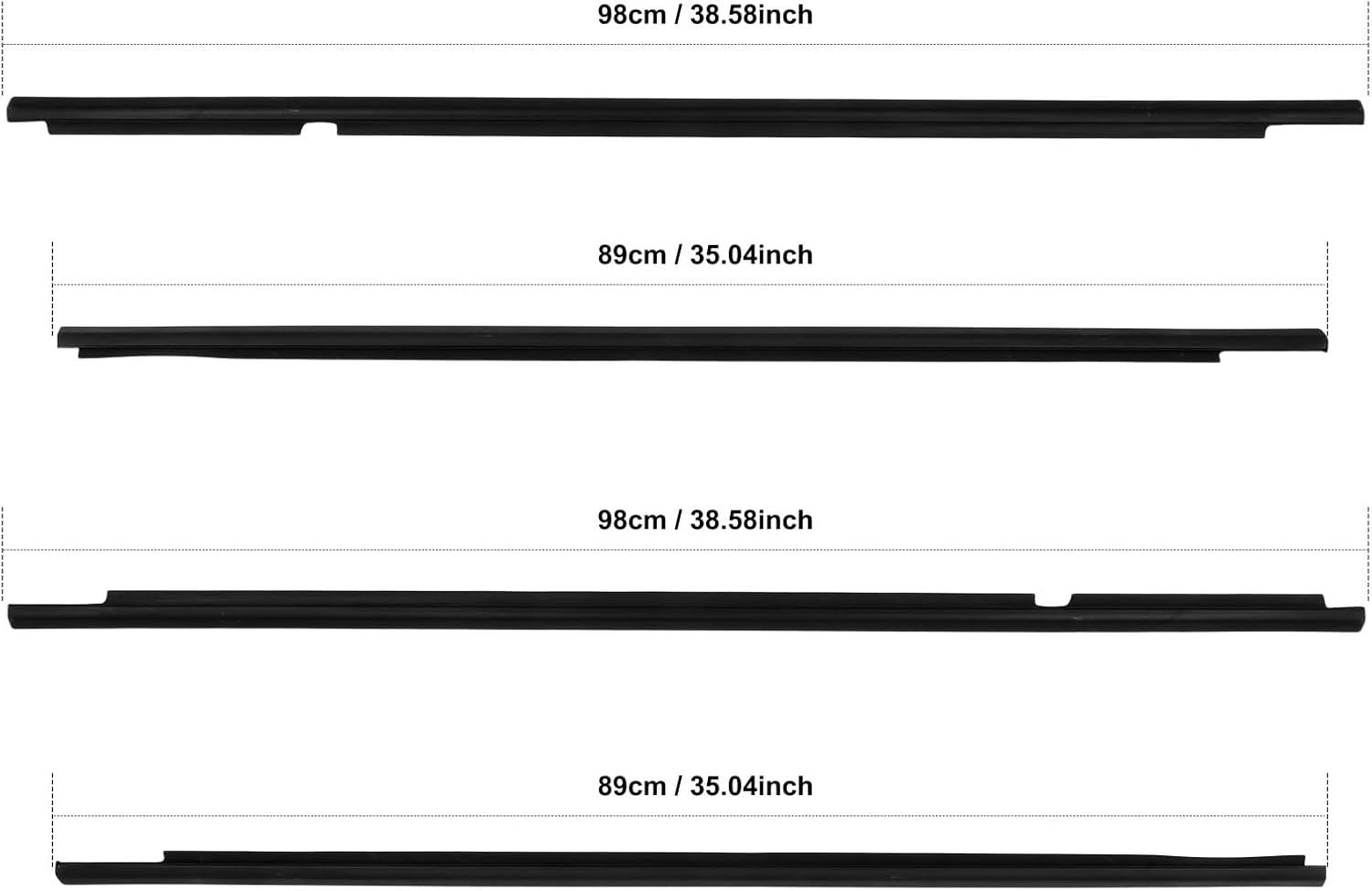 OCPTY 4PCS Car Outer Door Window Molding Trim Weatherstrip Window Seal Compatible with 2003-2008 For Toyota Corolla CE/LE/S/XRS Altis 4 Door, Replace 7573002180 7574002180 7571002200 7572002200