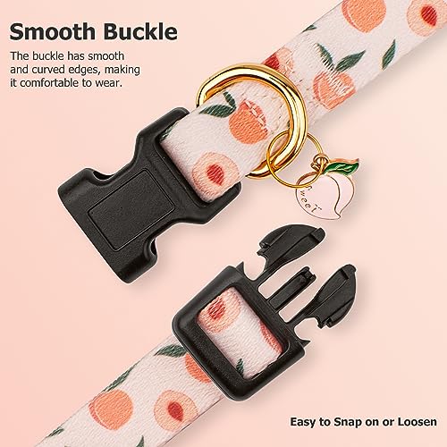 Liugjiau Handmade Dog Collar For Small Medium Large Dogs,White Peach With Pendant Fall And Winter Fashions Dog Collar,Ideal For Girl Dogs Boy Dogs thumb #1
