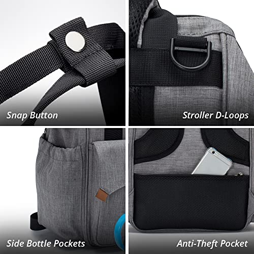Little Story Elite Diaper Bag w/Stroller Hooks & Changing mat Grey