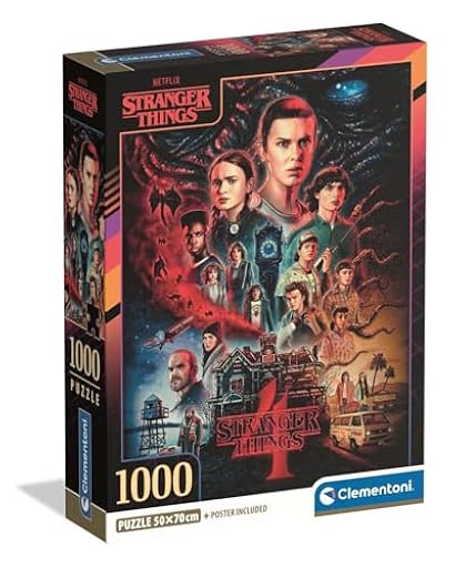 Clementoni - Puzzle Adulto 1000 Piezas Stranger Things S04 Compact Box, 39980 | Ya disponible en tu tienda friki favorita! En mundofriki.es! Clementoni - Puzzle Adulto 1000 Piezas Stranger Things S04 Compact Box, 39980 | Ya disponible en tu tienda friki favorita! En mundofriki.es!