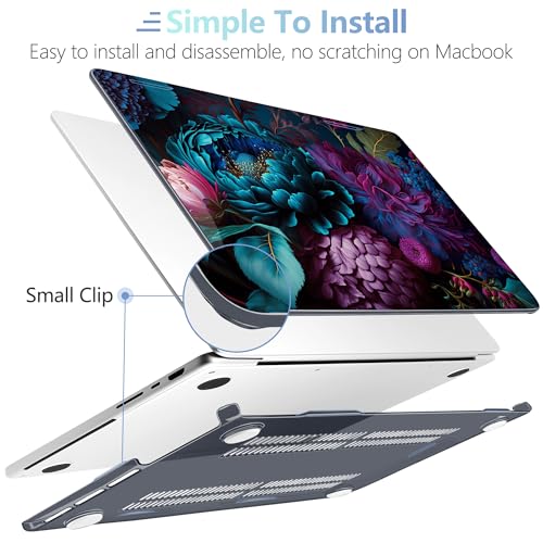 Image of MEEgoodo Case for M5 MacBook Pro 16 inch Case 2026 2024 2023 2021 with M5 M4 M3 M2 M1 Pro /Max Chip, Fit Model A3429 /A3428 /A3403 /A3186 /A2991 /A2780 /A2485, Beautiful Fantasy Flower