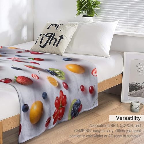 Manta para sofá o cama diseño de frutas de 130 x 180 cm 7