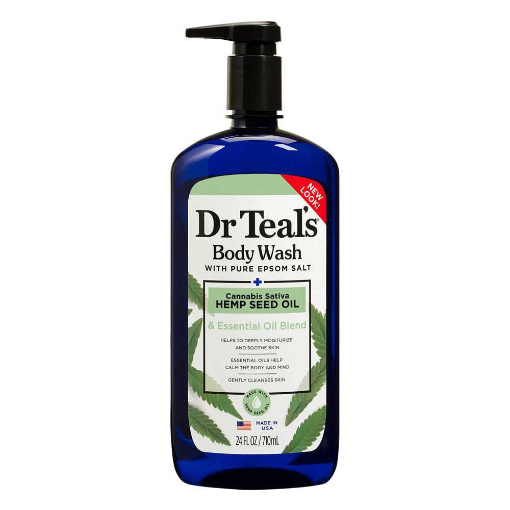 Buy Dr Teal's Body Wash with Pure Epsom Salt, Cannabis Sativa Hemp Seed Oil Shower Gel 710ml