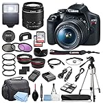 Canon EOS Rebel T7 DSLR Camera w/EF-S 18-55mm F/3.5-5.6 Zoom Lens + 32GB Memory + Case + Tripod + Filters + Accessory Bundle (Renewed)