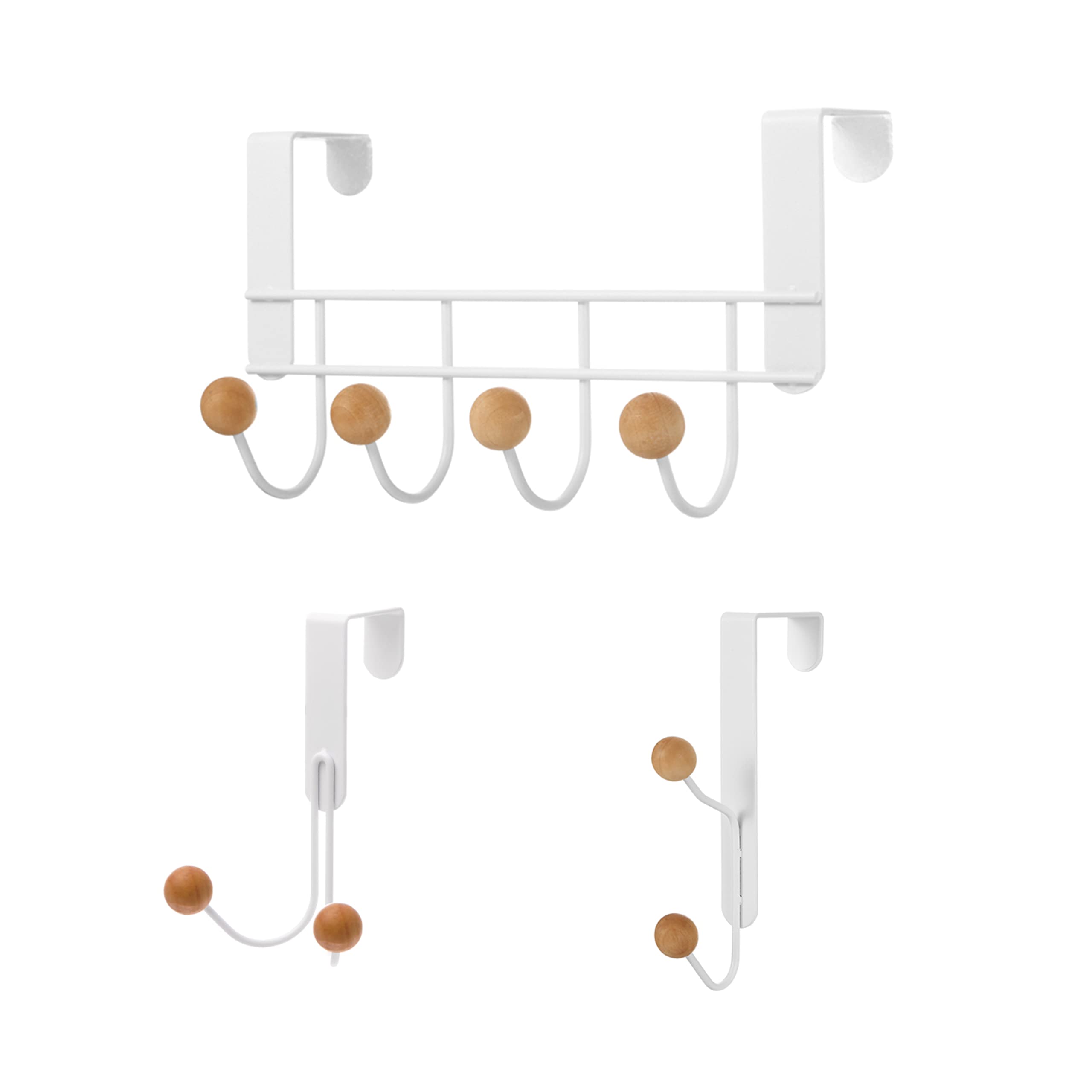 PTSGCAIOver The Door Hook | 3Pack/Set Door Hanger Hook Rack - for Hanging Coats, Towel Rack Towel Hanger Door Coat Hanger Over Door Coat Rack for Bathroom,Behind Back of Door,White