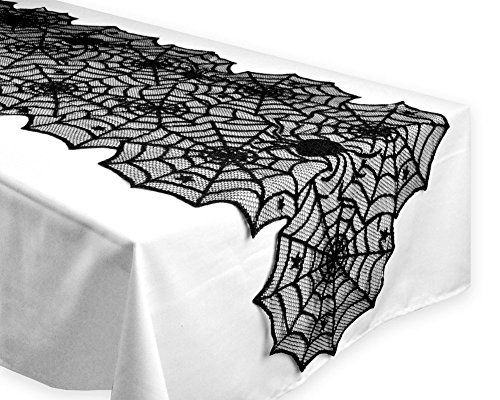 AISHNE - Tovaglia con ragnatela, in pizzo, per Halloween, 45,7 x 182,9 cm