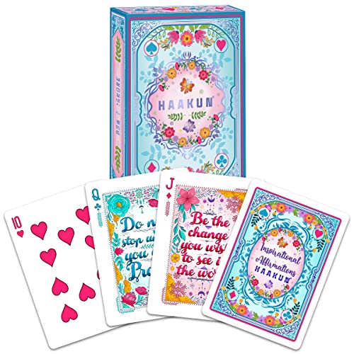 Haakun Inspirational Affirmations Playing Cards Motivational Quote Card For Girls Teens Adults Friends Family Poker Board Games Packs Design Waterproof Collections Deck With Box #TOP26