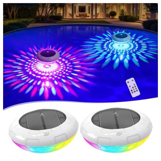 Cootway Floating Pool Lights w/Remote, 6.5 Inch RGB Solar Pool Lights That Float with 9 Dynamic Lighting, IP68 Waterproof Pool Floating Light, Hangable Solar Floating Light for Pools Party Garden(2)
