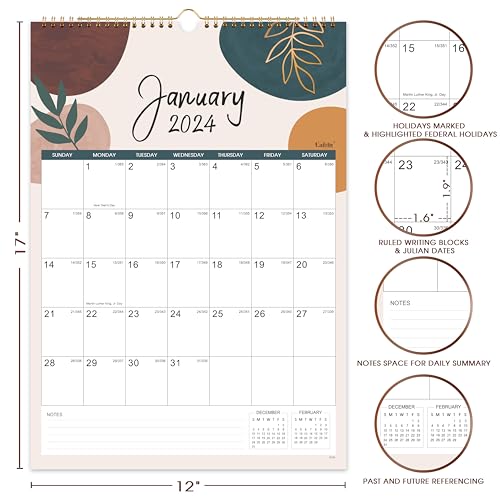 2026 Calendar - 2026 Wall Calendar, JAN 2026 - DEC 2026, 12 Monthly Calendar, 14.6'' x 11.4'', Wall calendar 2026 with Twin-Wire Binding + Hanging Hook + Julian Dates, Calendar for Organizing - Image 5