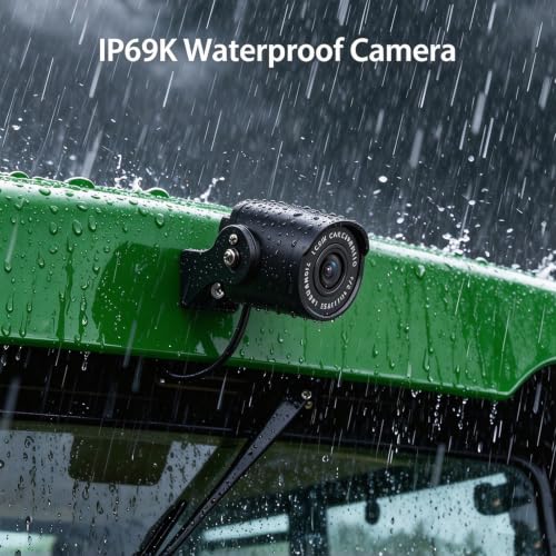 Image of 10.1 inch 1080P AHD Wired Reverse Rear View Backup Camera System,IP69K Waterproof Night Vision, Vibration-Proof 20G for Tractor /Truck /Excavator /Caravan /Skid Steer /Heavy Equipment