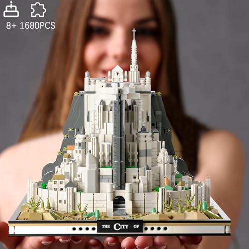 Image of MOC Castle Architecture Mini Building Block Set with Light, Compatible with Lego Ideas STEM Building The City Lord Set for Adult Film Fans,STEM Christmas Birthday Gift Toy for Boy Kids 8-14 1680PCS