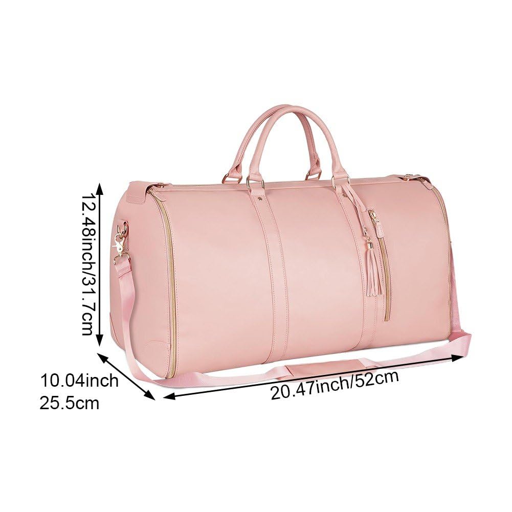 Portatrajes Convertible para Mujer, Portatrajes De Cuero para Viaje 2 En 1, Maleta Colgante, Bolso para Traje para Mujer, Bolsos De Viaje