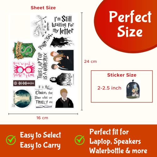 Image of CodersParadise Harry Movie Stickers - Waterproof Vinyl Aesthetic Decals for Laptop, Journal, Diary, Guitar, Phone Case & Scrapbook - Cute Decorative Sticker Set for Fans & Collectors (Pack of 57)