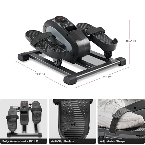 Image of Sunny Health & Fitness Under Desk Pedal Elliptical Machine, Adjustable Resistance Leg Exerciser Office Home Workout While Sitting for Seniors