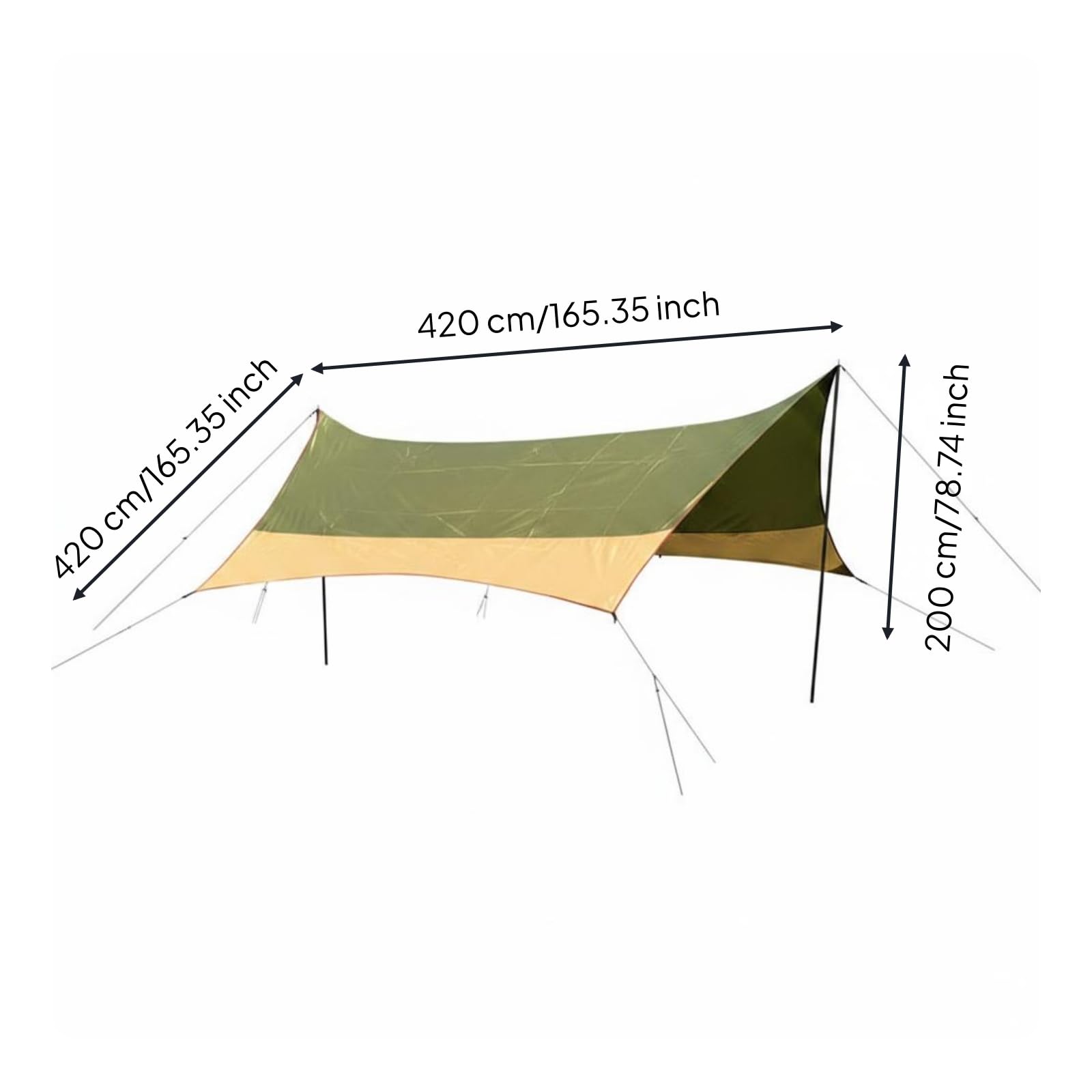 Tenda Parasole Grande Protezione Solare Tarp da Campeggio Leggera Copertura Campeggio per Campeggiatori