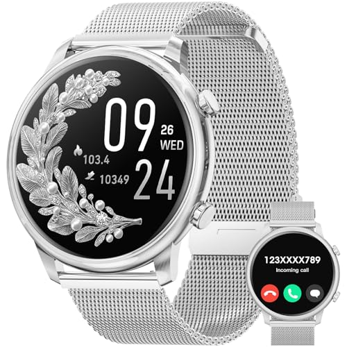 Hwagol Smartwatch Damen, 1.39' Zoll Touchscreen Smart Watch mit Bluetooth Anrufe, Uhr Damen Herren mit 140+ Sportmodi SpO2 Pulsuhr Schlafmonitor Schrittzähler, Armbanduhr für Android iOS