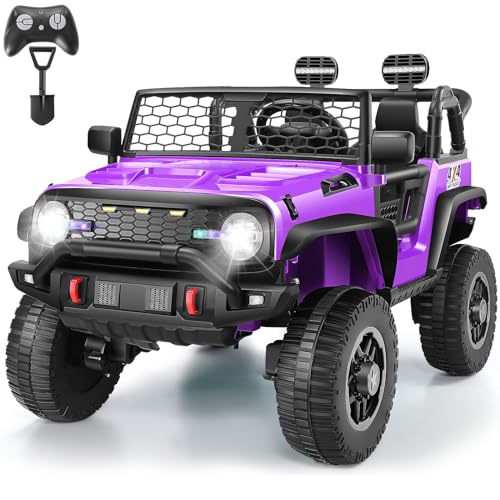 Hikole 4X4 2 Seater XL Remote Control Ride on Cars with 20 Inch Wide Seat, 4WD/2WD Switchable, 3 Speeds, Spring Suspensi - Detailed View