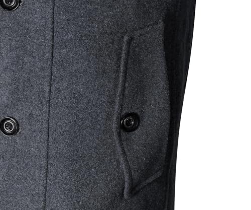 Image of APTRO Men's Pea Coat Wool Jacket Windbreaker Single Breasted Winter Coat